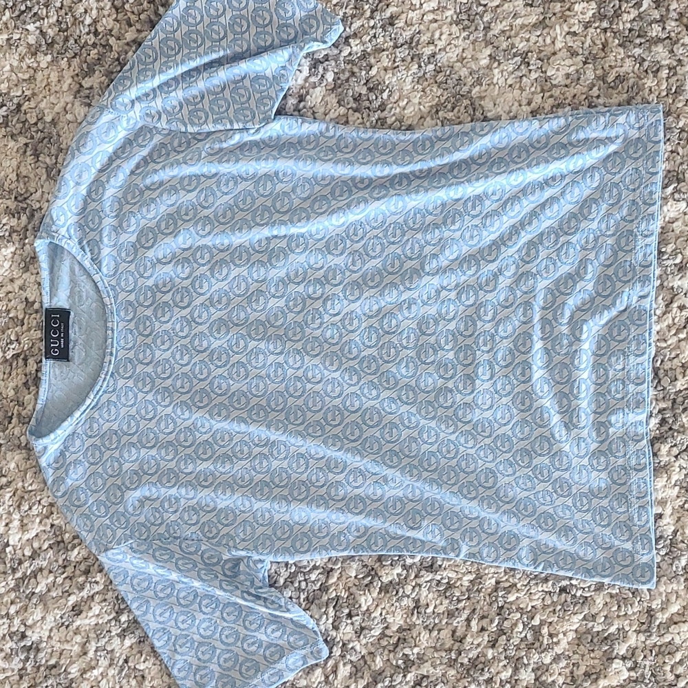 GUCCI blue blouse GG Logo